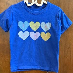 Vibrant Blue Kids Heart Graphic Tee